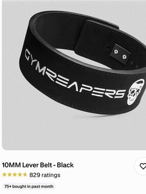 10mm Black Lever Lifting Belt